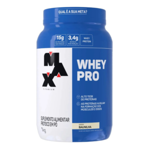 Whey Pro Baunilha Max Titanium Protein Pro Com Bcaa E Aminoácidos 1kg
